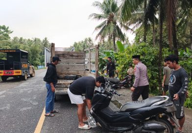 Polsek Batui ke TKP Lakalantas Maut, Diduga Karena Mabuk