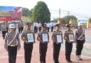 Kapolres Bangkep Ronaldus Karurukan Pimpin Upacara PTDH 4 Personel Terlibat Narkotika dan Desersi